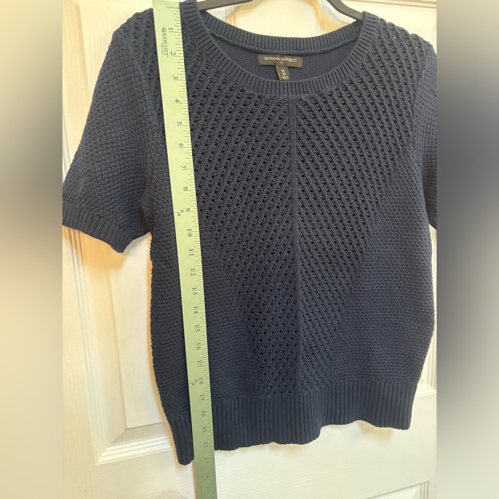 NWOT Banana Republic navy blue kitted sweater. - Picture 7 of 10